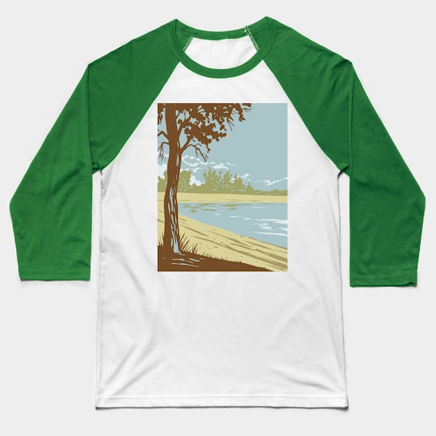 Edness K Wilkins State Park on the North Platte River East of Casper in Natrona County Wyoming WPA Poster Art Baseball T-Shirt by patrimonio